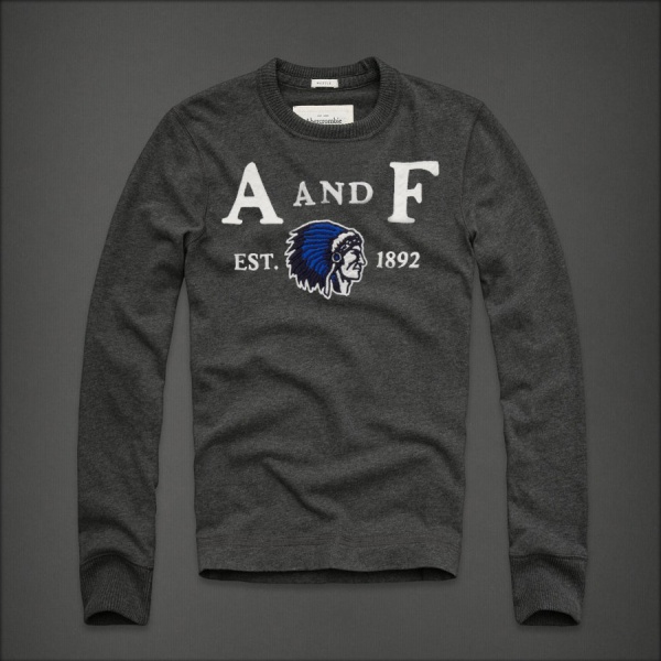 Abercrombie Fitch Hombres De Cuello Redondo Largo Remera AF5925